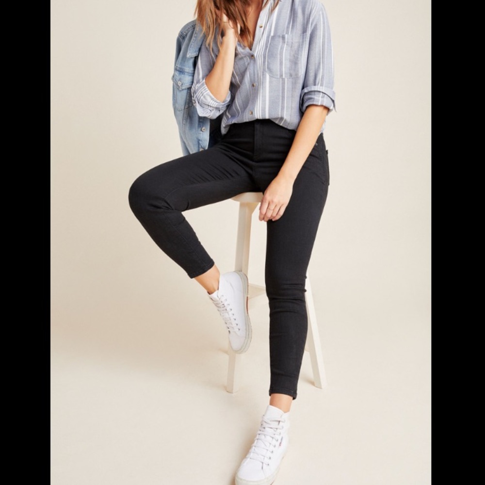 Pilcro and the Letterpress high rise denim leggings size 28 black